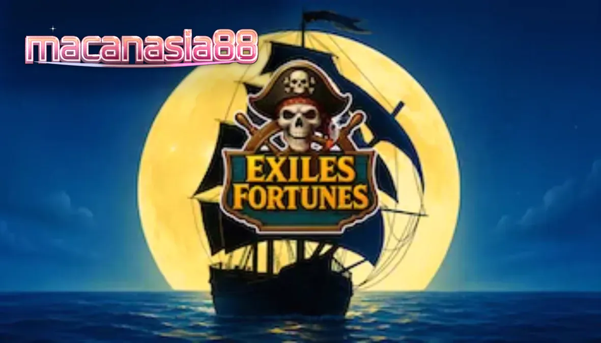 Tampilan visual slot Exiles Fortunes dengan tema bajak laut